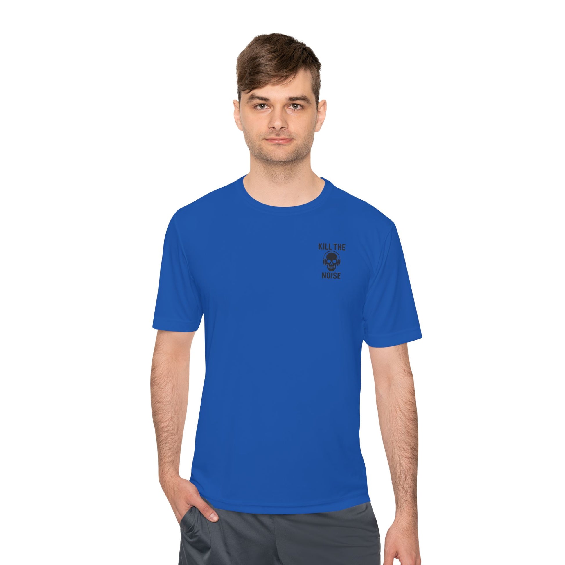 Kill the Noise Athletic Gym T-Shirt, Moisture Wicking Men's Gym Tee, Hard Working Gym Goer T-Shirt