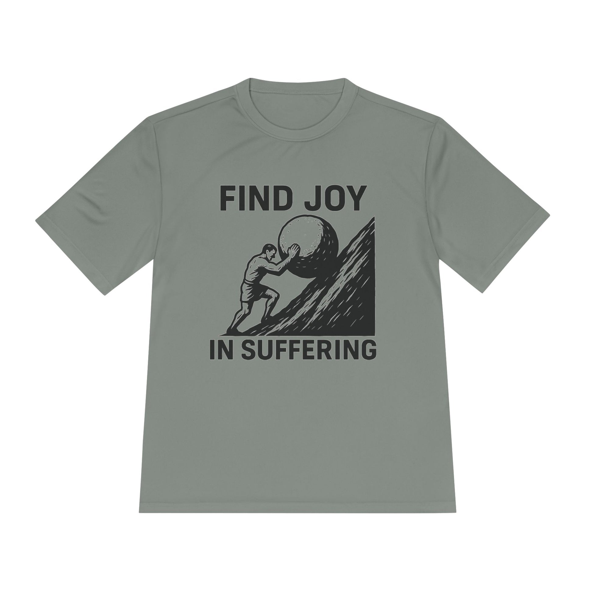 Men's Workout Tee, Find Joy in Suffering Athletic Shirt, Sisyphus Inspo Fitness Top, Gym Motivation Unisex Tee, Moisture Wicking Exercise