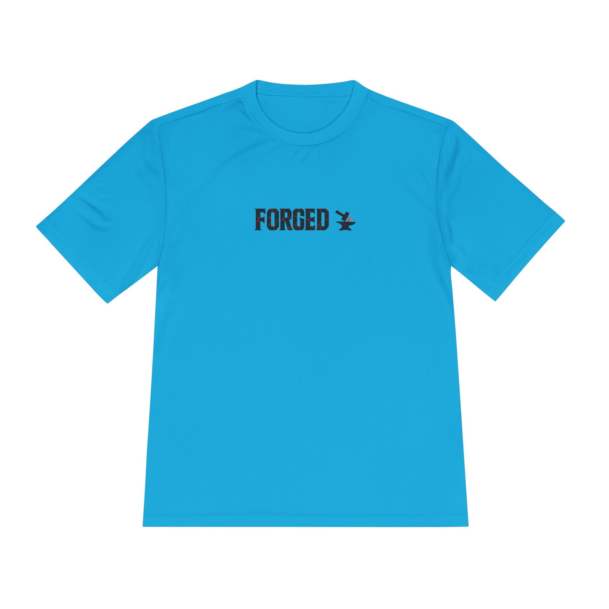 Forged Unisex Moisture Wicking Tee for Disciplined Gym Goers, Athletic Workout Shirt, Hammer Anvil Gym Brand, Hardworking Fitness T-Shirt,