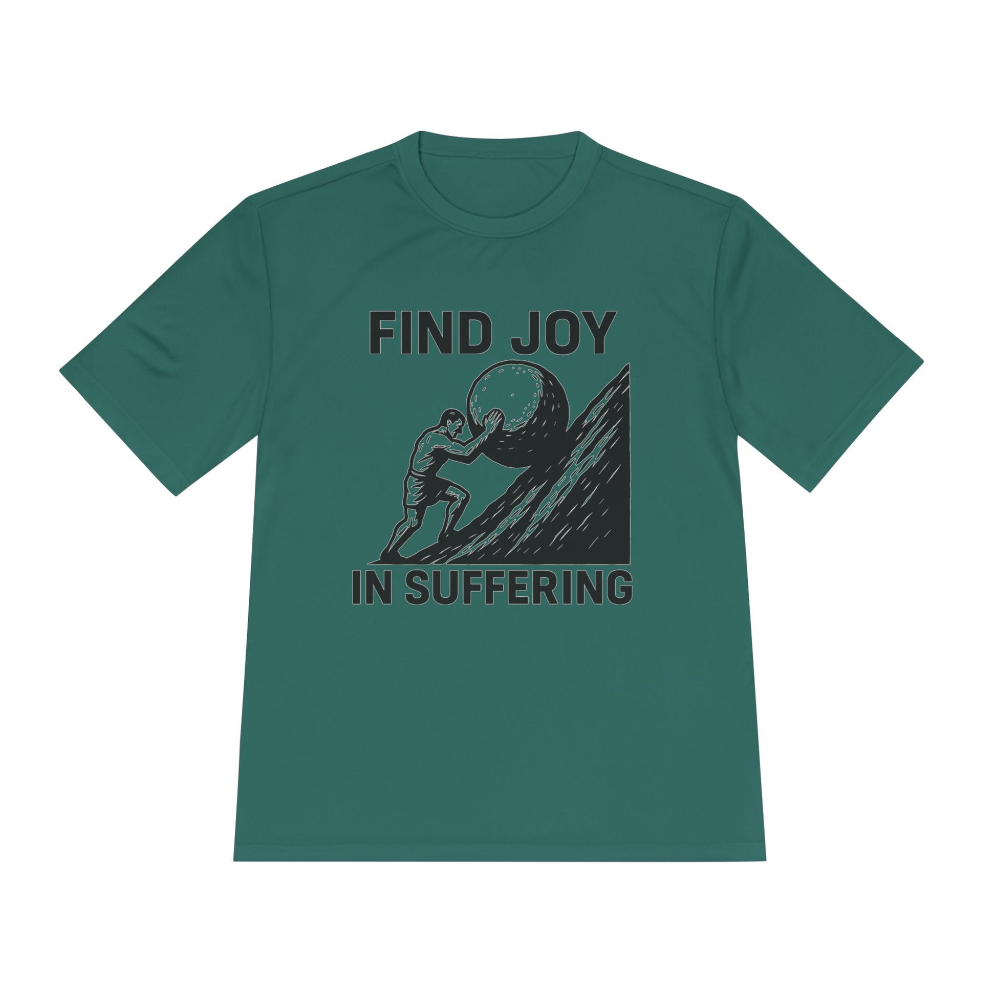 Men's Workout Tee, Find Joy in Suffering Athletic Shirt, Sisyphus Inspo Fitness Top, Gym Motivation Unisex Tee, Moisture Wicking Exercise