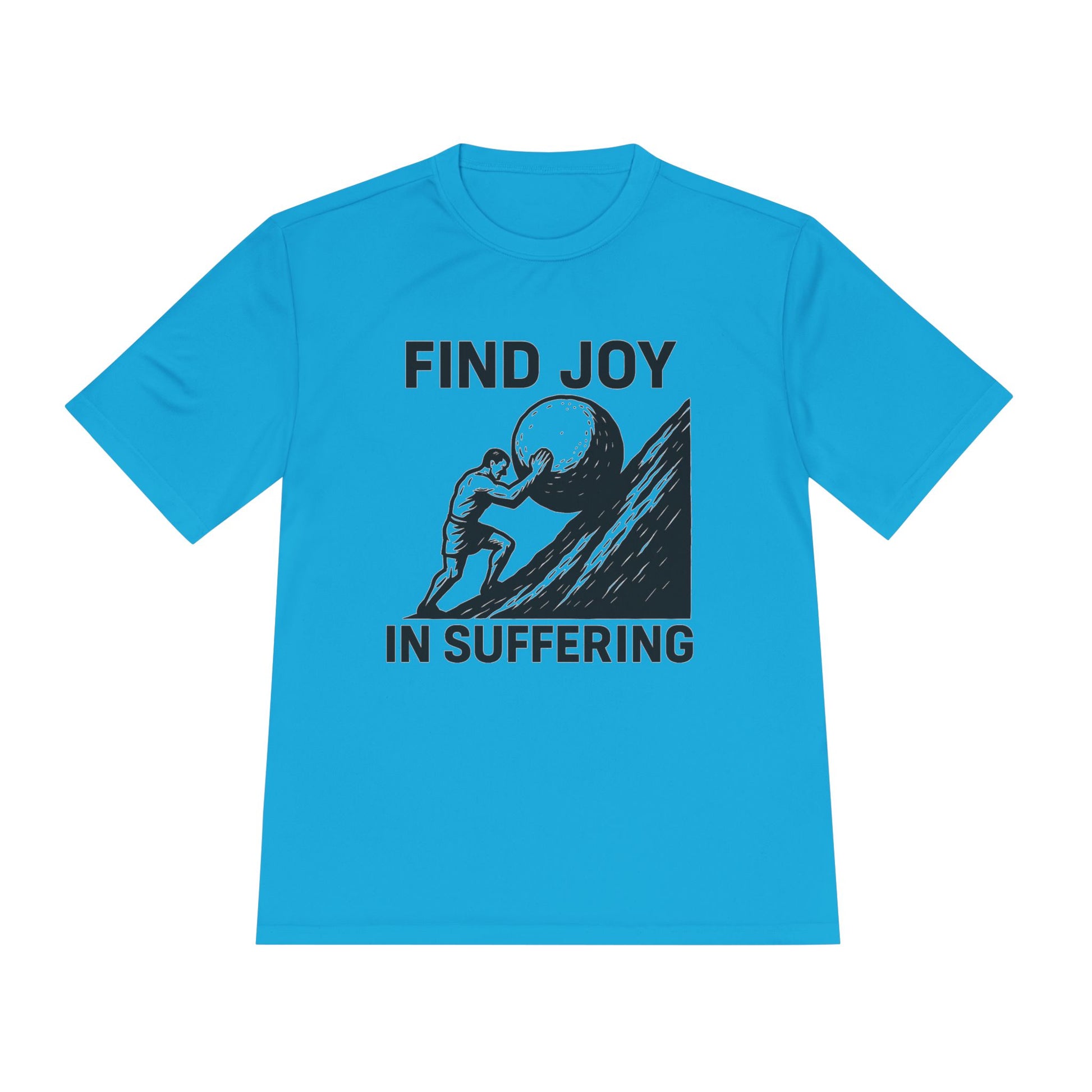 Men's Workout Tee, Find Joy in Suffering Athletic Shirt, Sisyphus Inspo Fitness Top, Gym Motivation Unisex Tee, Moisture Wicking Exercise
