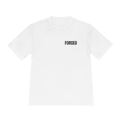 FORGED Athletic Moisture Wicking Tee for Disciplined Gym Goers, Athletic Workout Shirt, Forged Gym Brand, Hardworking Fitness T-Shirt,