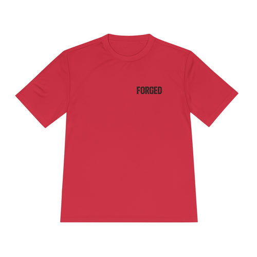 FORGED Athletic Moisture Wicking Tee for Disciplined Gym Goers, Athletic Workout Shirt, Forged Gym Brand, Hardworking Fitness T-Shirt,