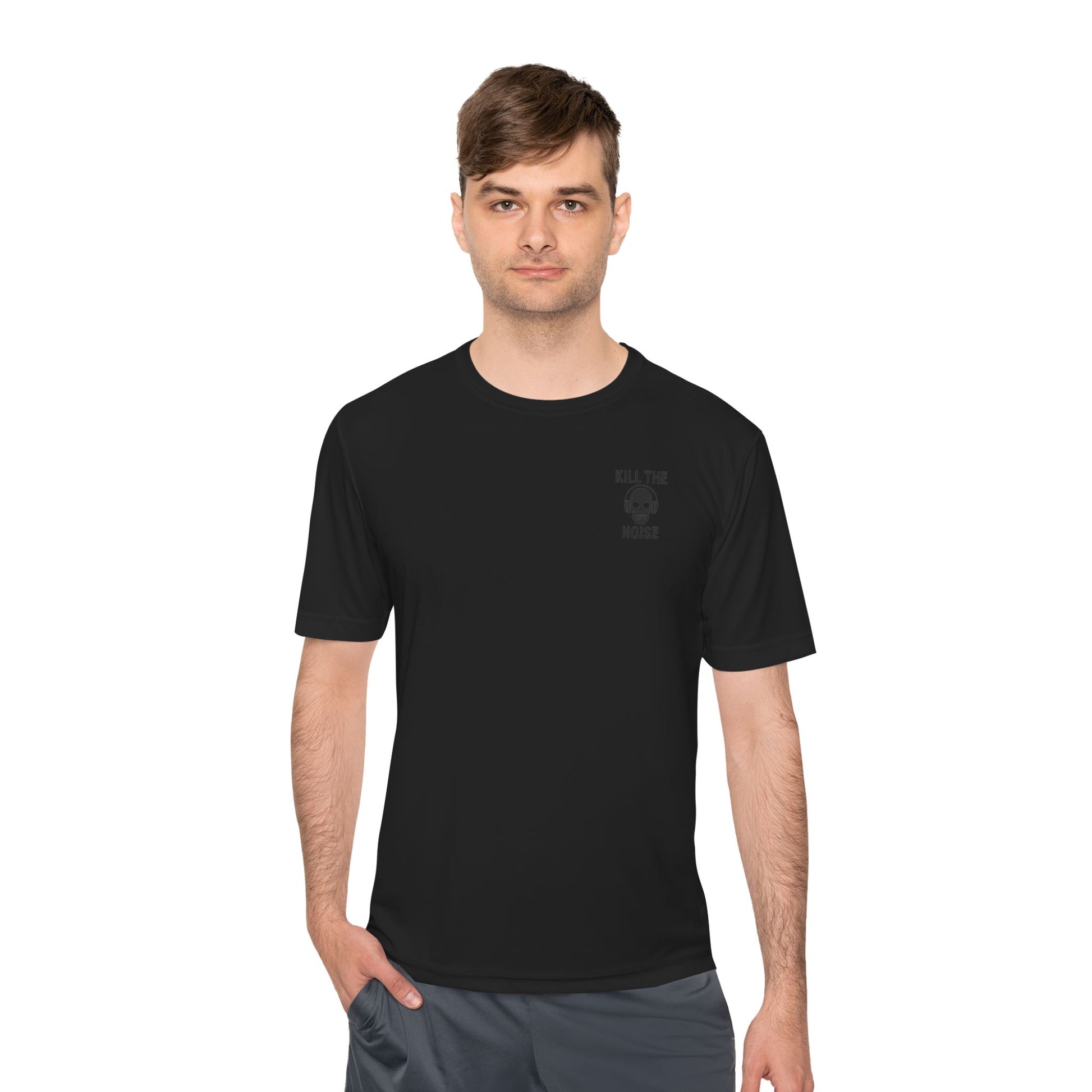 Kill the Noise Athletic Gym T-Shirt, Moisture Wicking Men's Gym Tee, Hard Working Gym Goer T-Shirt