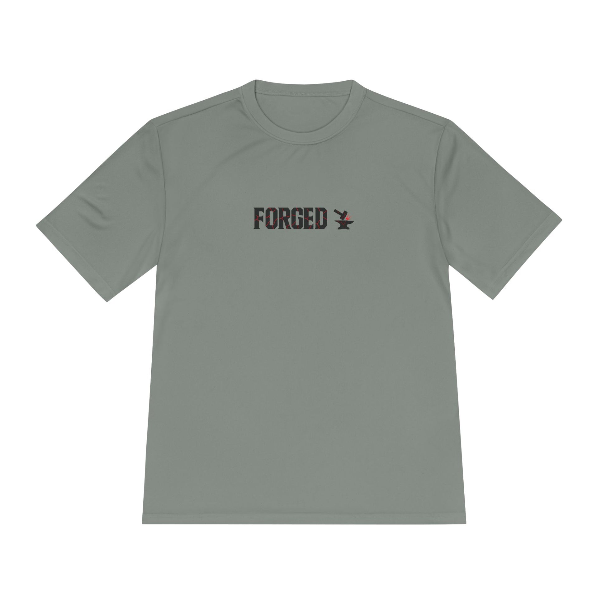 Forged Unisex Moisture Wicking Tee for Disciplined Gym Goers, Athletic Workout Shirt, Hammer Anvil Gym Brand, Hardworking Fitness T-Shirt,