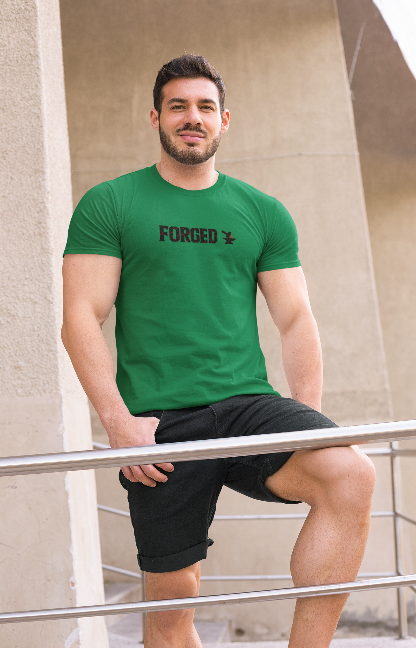 Forged Unisex Moisture Wicking Tee for Disciplined Gym Goers, Athletic Workout Shirt, Hammer Anvil Gym Brand, Hardworking Fitness T-Shirt,