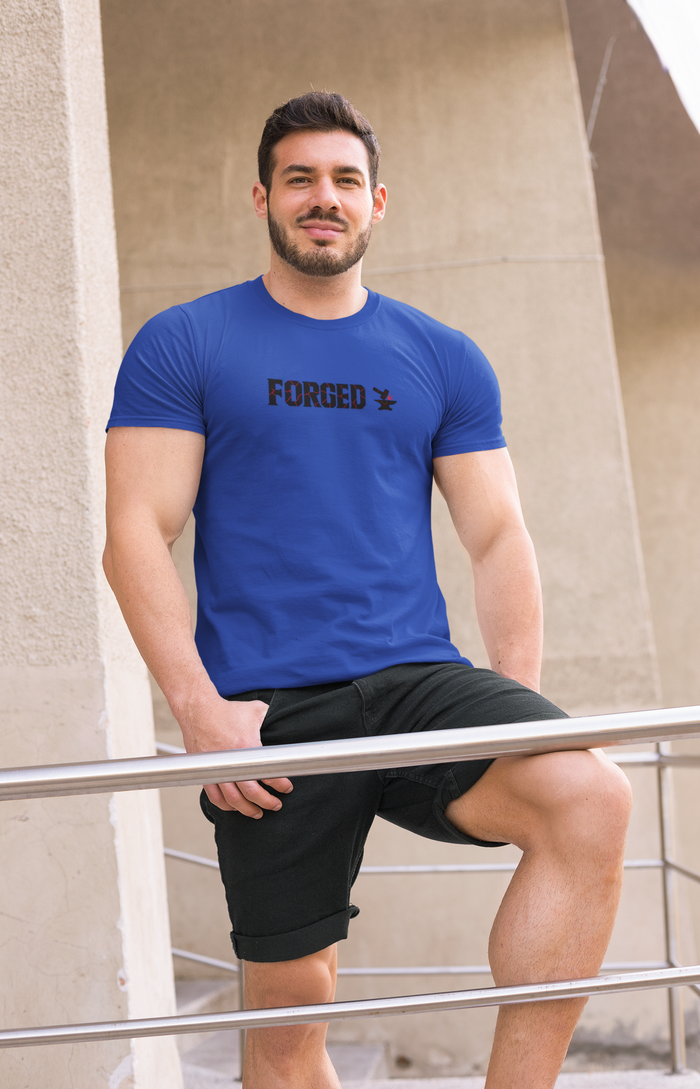 Forged Unisex Moisture Wicking Tee for Disciplined Gym Goers, Athletic Workout Shirt, Hammer Anvil Gym Brand, Hardworking Fitness T-Shirt,