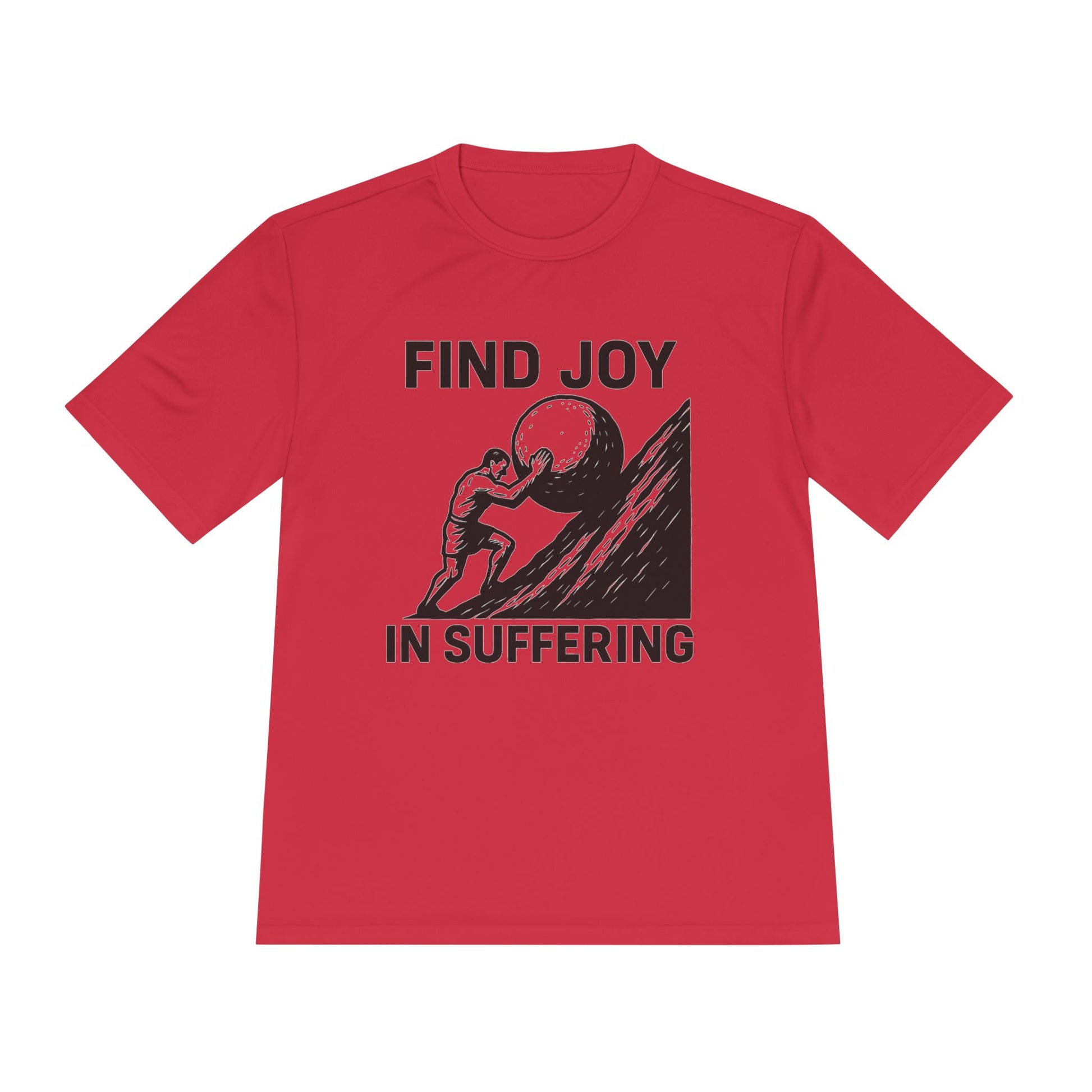 Men's Workout Tee, Find Joy in Suffering Athletic Shirt, Sisyphus Inspo Fitness Top, Gym Motivation Unisex Tee, Moisture Wicking Exercise
