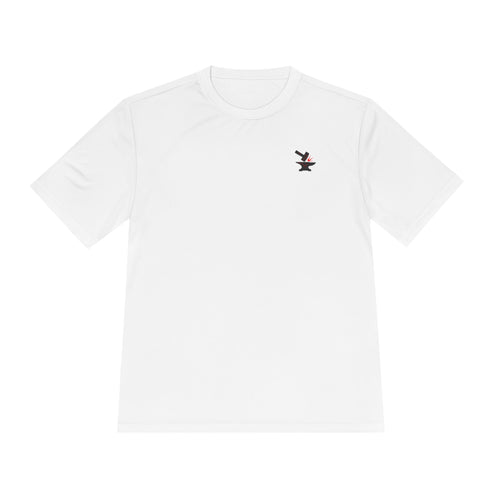 Forged Strength Men's Moisture Wicking Tee, Hammer Anvil Spark Fitness Shirt, Workout Apparel, Athletic Gym T-Shirt, Intense Resilient
