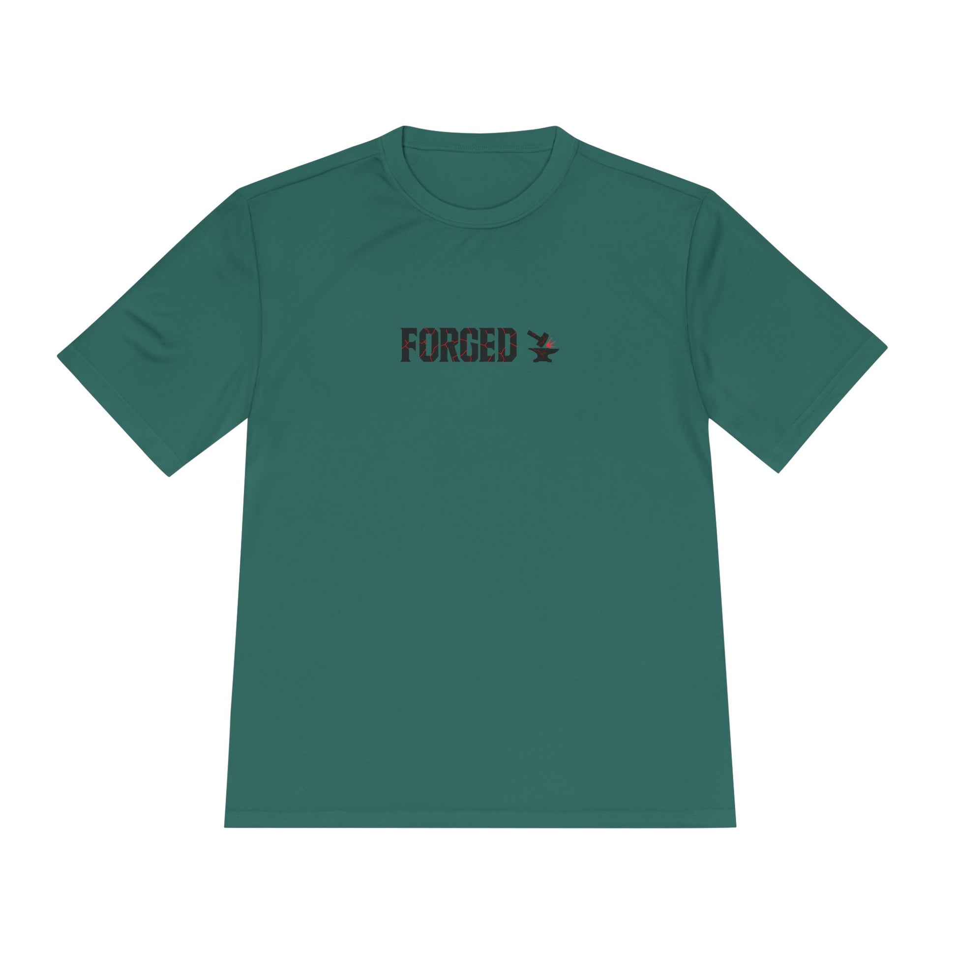 Forged Unisex Moisture Wicking Tee for Disciplined Gym Goers, Athletic Workout Shirt, Hammer Anvil Gym Brand, Hardworking Fitness T-Shirt,