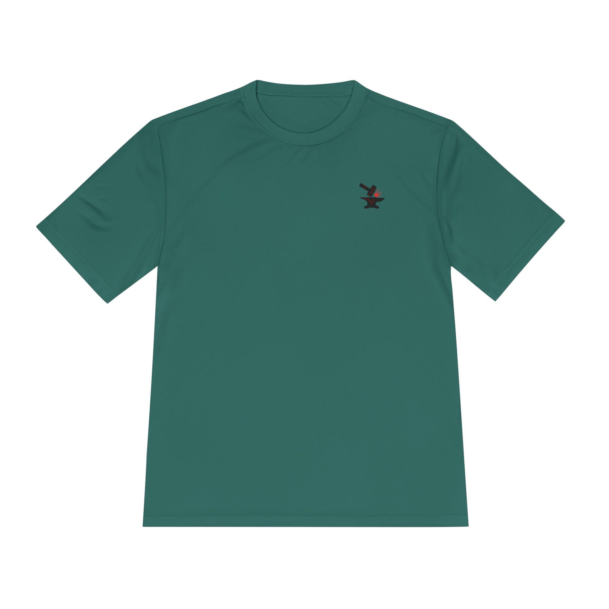 Forged Strength Men's Moisture Wicking Tee, Hammer Anvil Spark Fitness Shirt, Workout Apparel, Athletic Gym T-Shirt, Intense Resilient