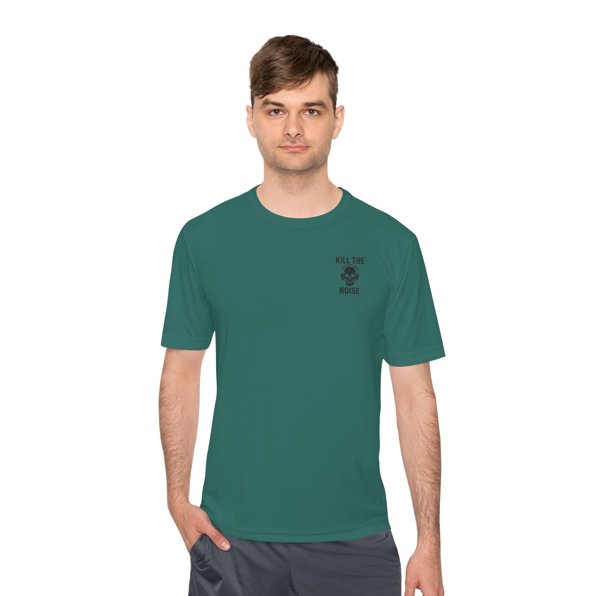 Kill the Noise Athletic Gym T-Shirt, Moisture Wicking Men's Gym Tee, Hard Working Gym Goer T-Shirt