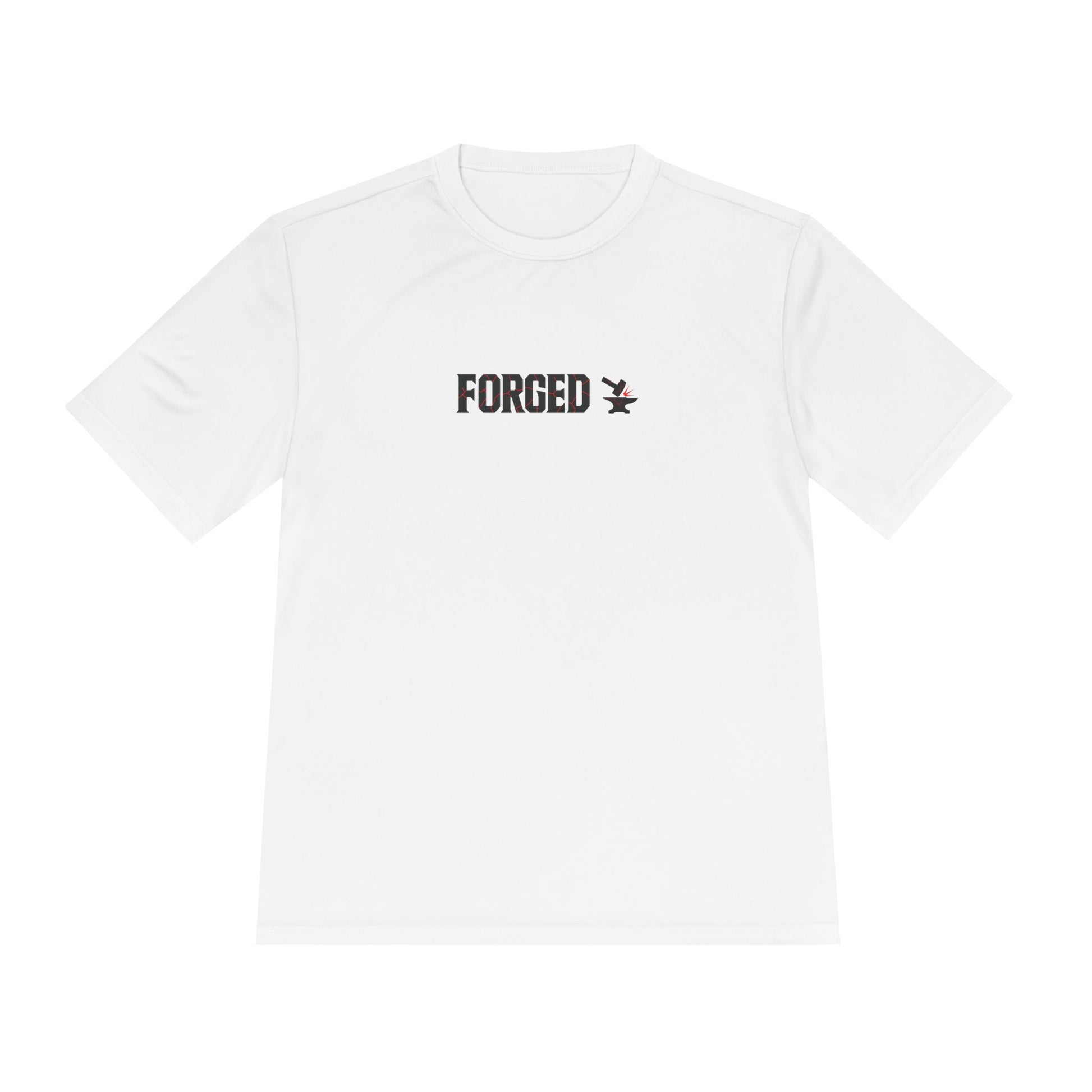 Forged Unisex Moisture Wicking Tee for Disciplined Gym Goers, Athletic Workout Shirt, Hammer Anvil Gym Brand, Hardworking Fitness T-Shirt,