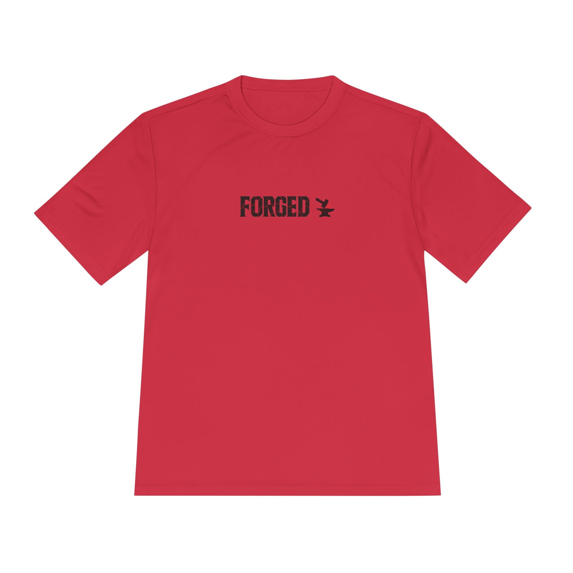Forged Unisex Moisture Wicking Tee for Disciplined Gym Goers, Athletic Workout Shirt, Hammer Anvil Gym Brand, Hardworking Fitness T-Shirt,